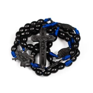 26. THIN BLUE PARACORD TACTICAL WARRIOR ROSARY